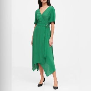 NWT BANANA REPUBLIC HANDKERCHIEF-HEM WRAP DRESS